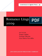 (Current Issues in Linguistic Theory 315) Sonia Colina, Antxon Olarrea, Ana Maria Carvalho (Eds.) - Romance Linguistics 2009_ Selected Papers From the 39th Linguistic Symposium on Romance Languages (L
