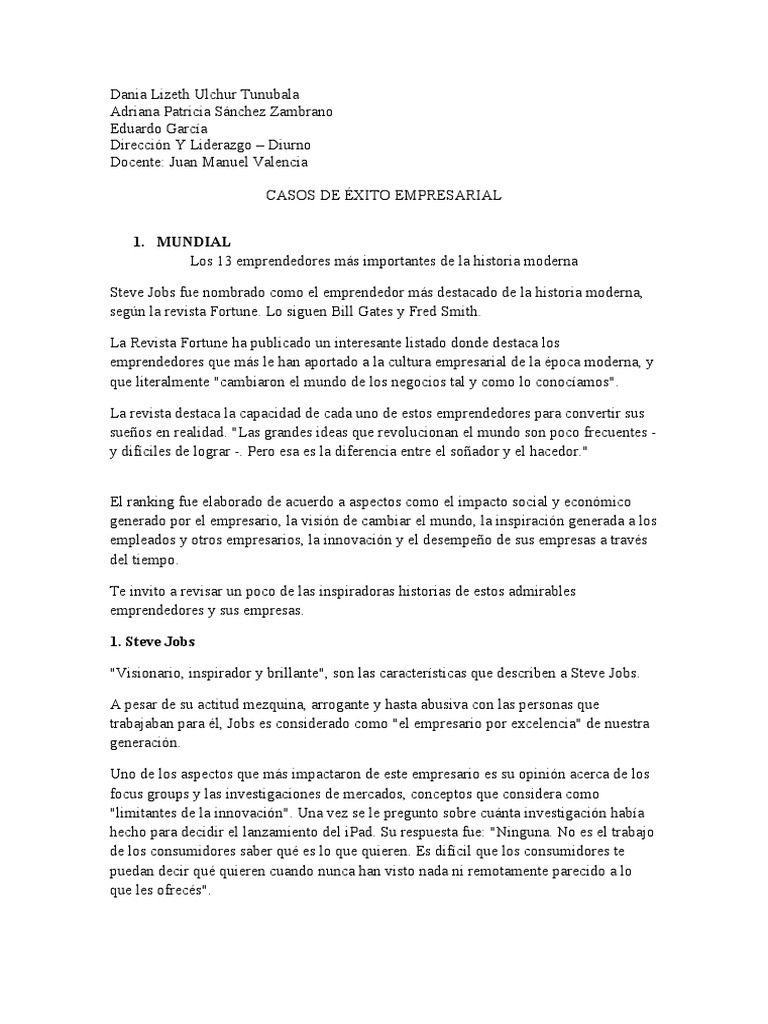 Casos De Exito Empresarial Pdf Elon Musk Banco Grameen