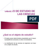 Objeto de Estudio de Las Ciencias