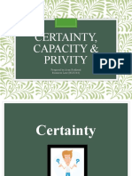 Certainty, Capacity and Privity