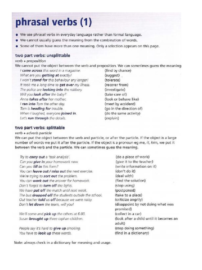 Phrasal Verbs 1 | PDF