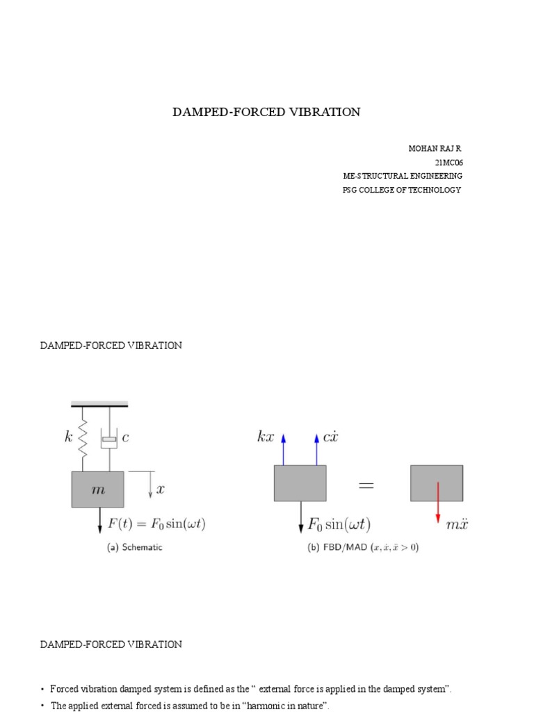 Damped Forced Vibration PDF Damping Physical Phenomena