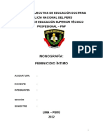 Feminicidio Íntimo Trabajo Pnp Lima