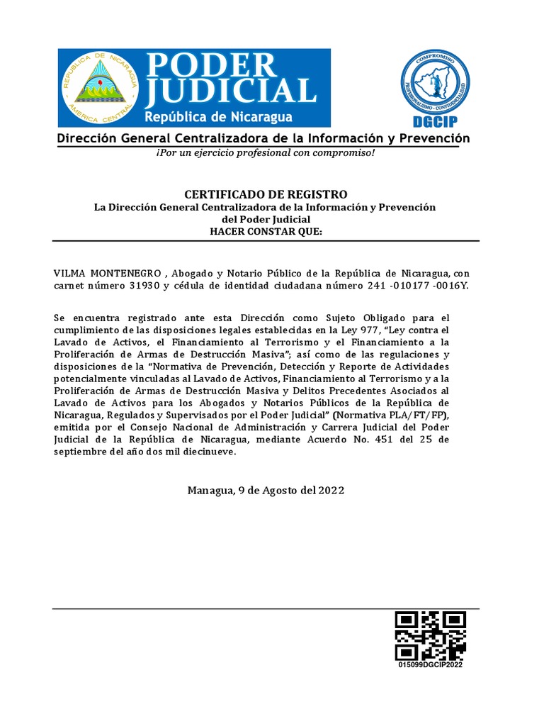 Certifica Do DGC Ip PDF Justicia Crimen y violencia
