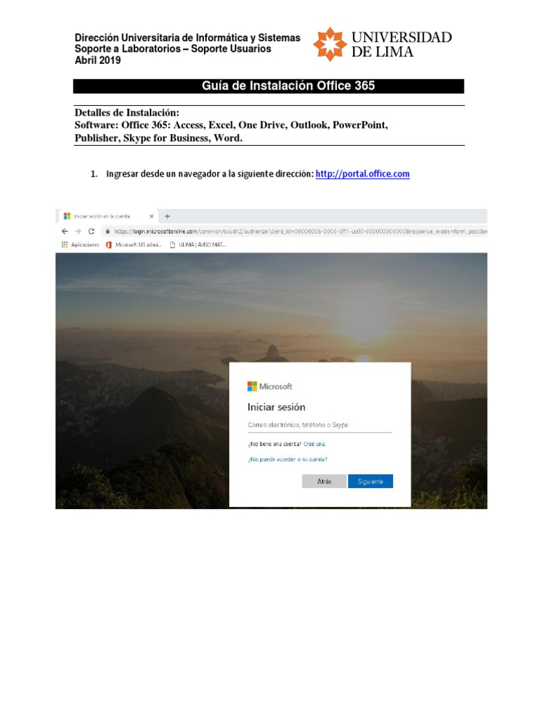 Guía de Instalación Office 365 PDF | PDF | Microsoft Office | Software