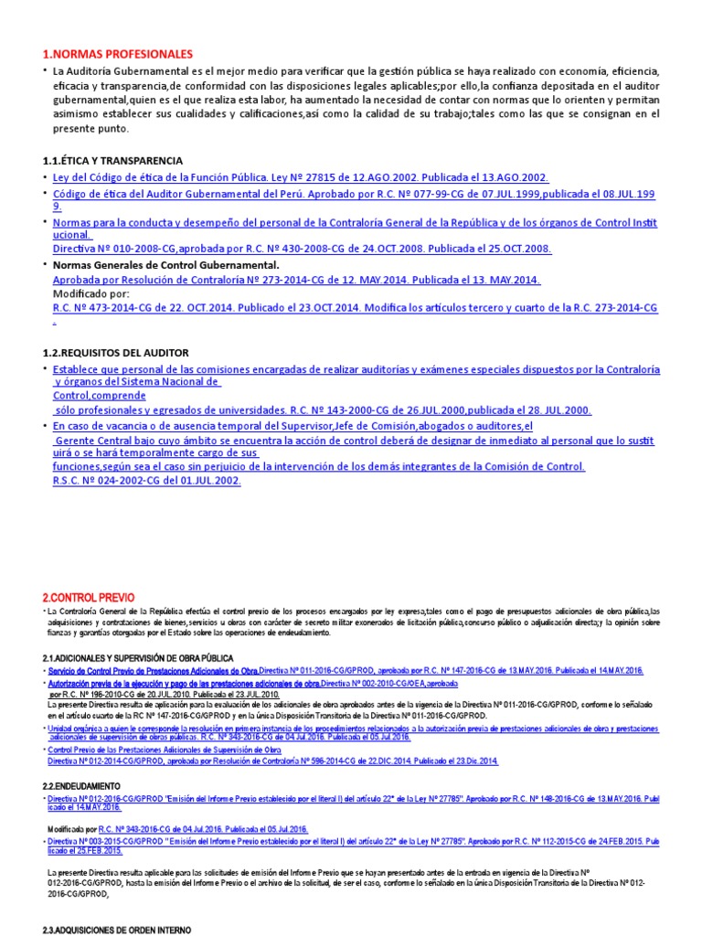 Normas de Auditoría Gubernamental | PDF | Auditoría | Contralor