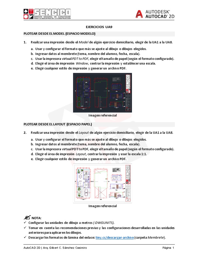AutoCAD 2D UA9 - Ejercicios | PDF