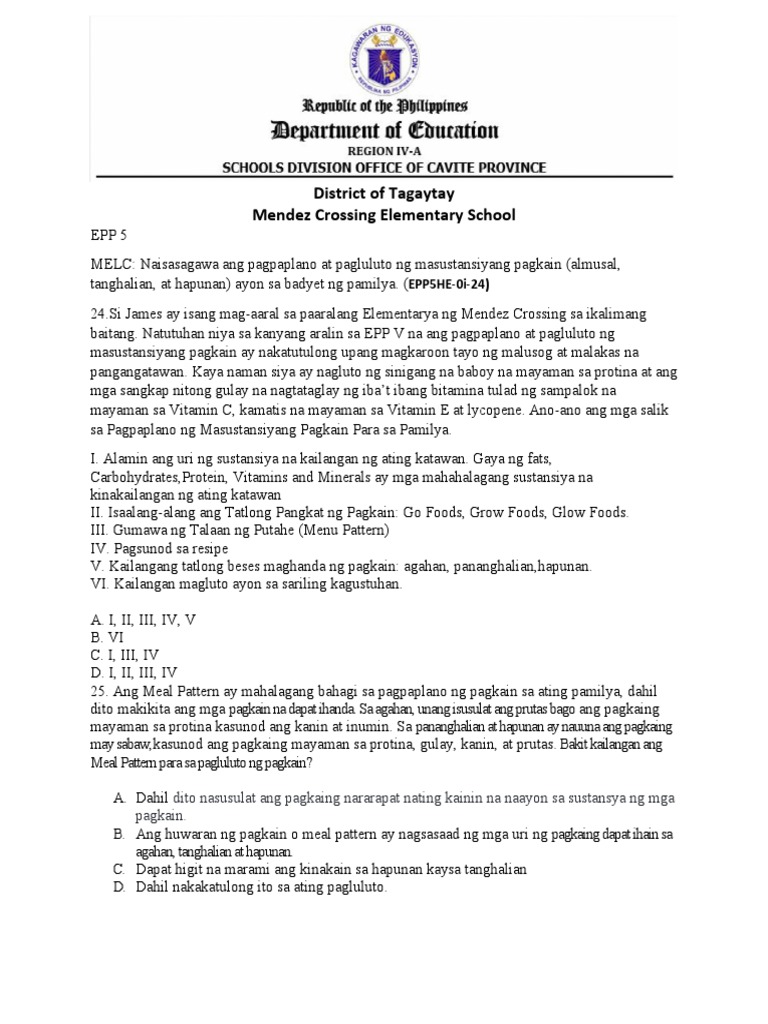 Epp 5 1st Periodical Test Revised PDF