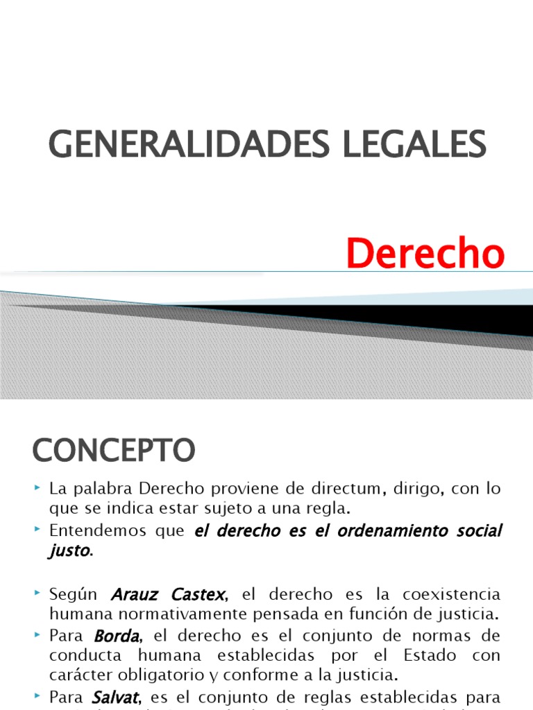 Generalidades Legales | PDF | Caso de ley | Fuentes del derecho