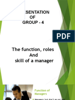 Function and Role of Manager