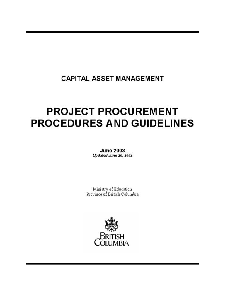 Capital Asset Management Procurement Guide | PDF | Feasibility Study ...