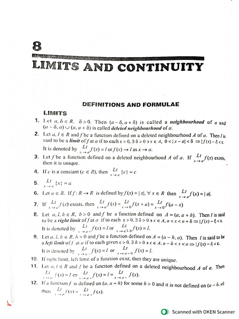 Limits Eamcet and Mains | PDF