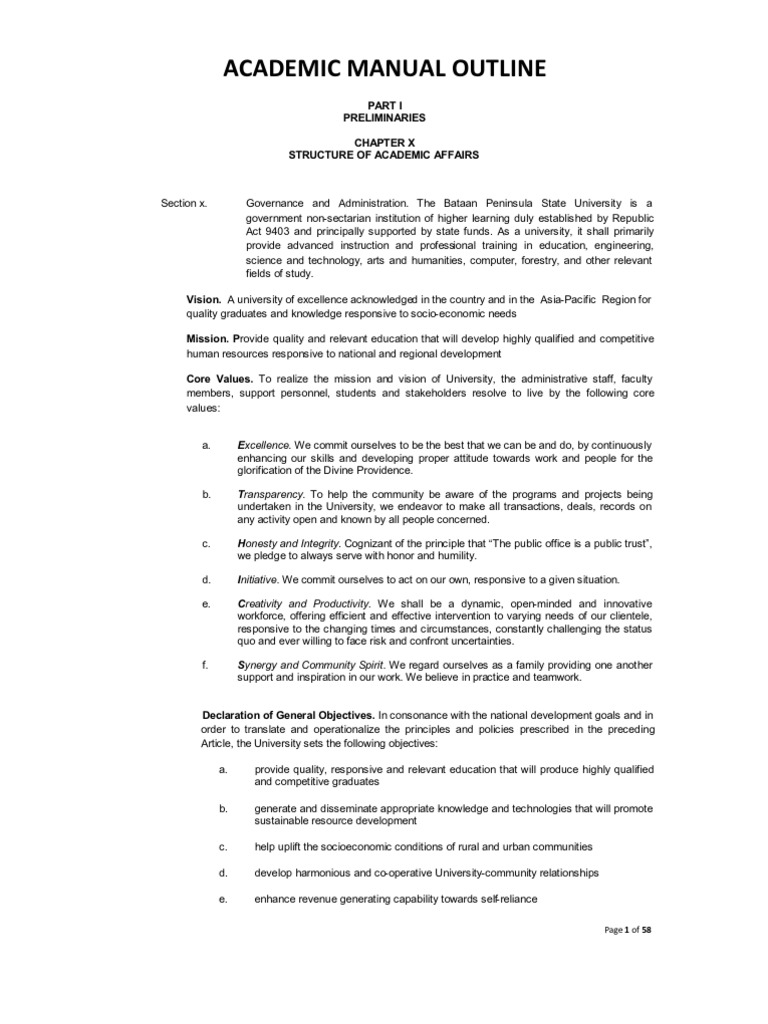 ACADEMIC MANUAL For Distribution | PDF | Lecturer | University And ...