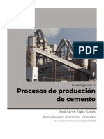 INV 2 - LC - Procesos de Producción de Cemento - Aarón Tapia