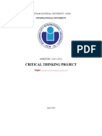 Critical Thinking Project - Report Template