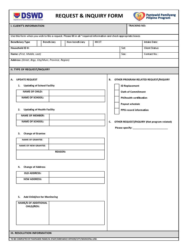 Request & Inquiry Form Guide | PDF