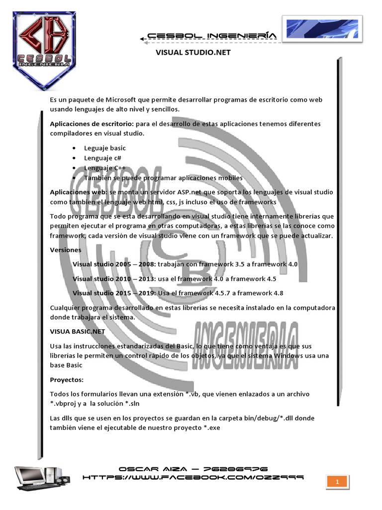 Visual studio programacion facil pdf microsoft visual studio net