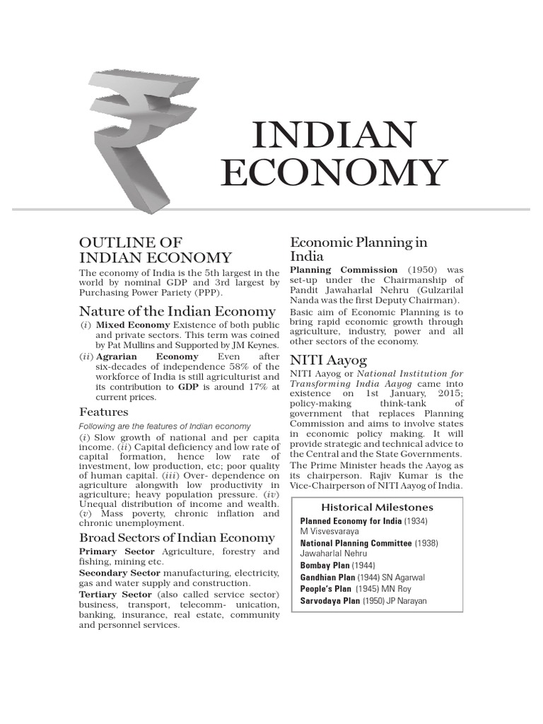 Overview of Indian Economy | PDF | Taxes | Gross Domestic Product