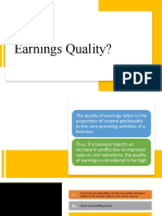 Ethical Issues Earnings Quality