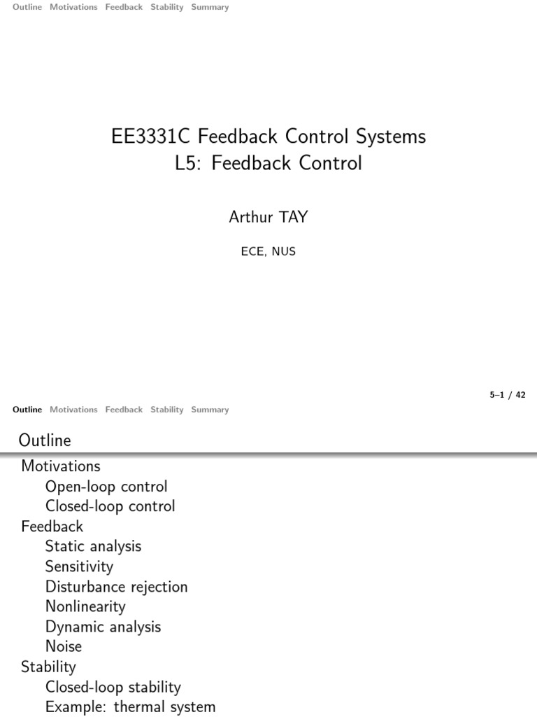 Feedback Control Systems Overview | PDF | Control Theory | Stability Theory