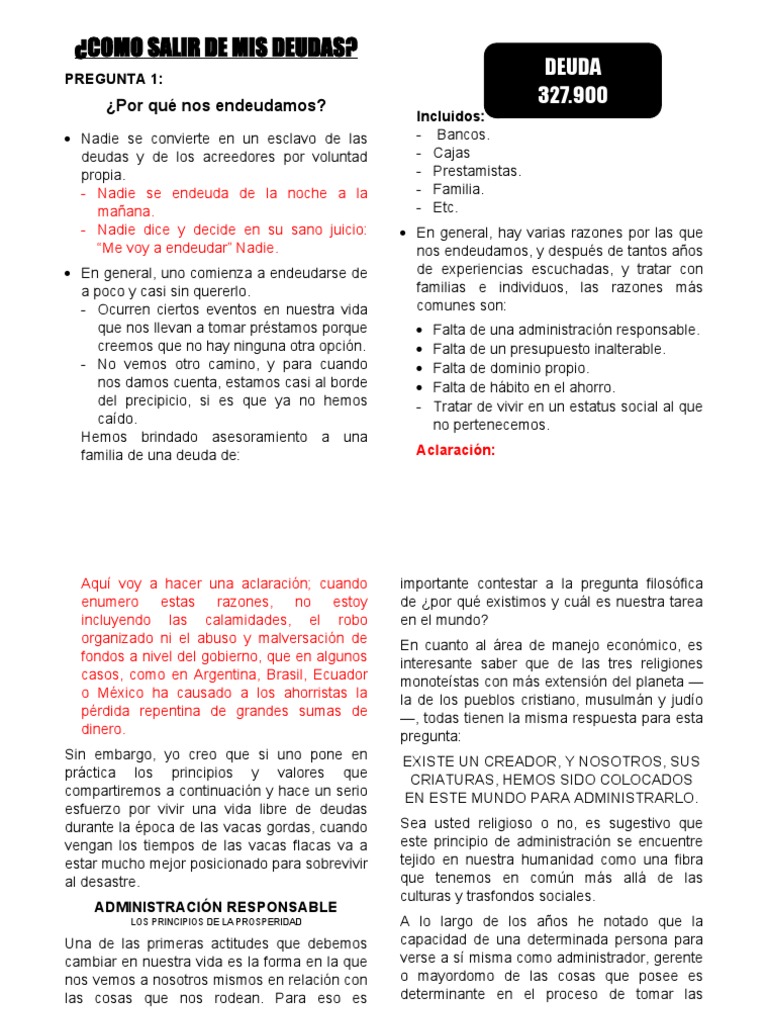 Como Salir de Mis Deudas | PDF | Fe | Bancos