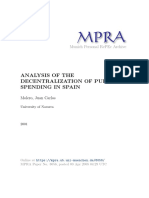 Analysis of The Decentralization of Public Spending in Spain