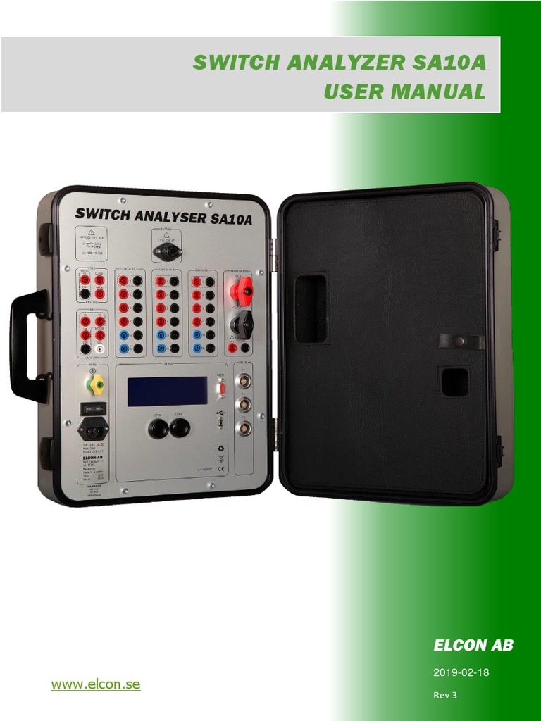 SA10A Switch Analyzer User Manual | PDF | Power Supply | Resistor