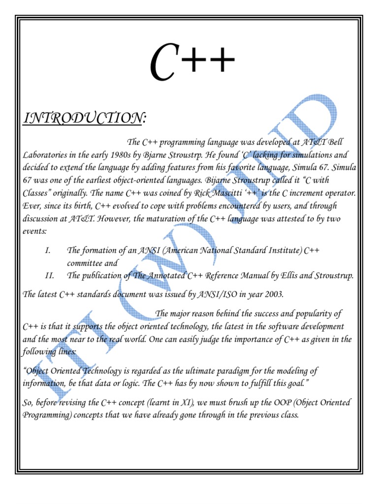 M M The Publication of The Annotated C++ Reference Manual by Ellis and ...