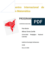 2020 - PROGRAMA Iv ENCUENTRO INTERNACIONAL DE EDUCACIÃ - N MATEMÃ - TICA