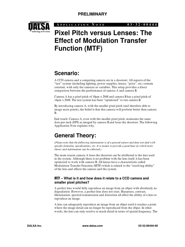 Modulation Transfer Function | PDF | Optical Resolution | Camera