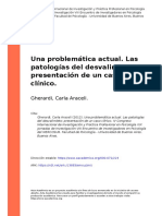 Gherardi, Carla Araceli (2012) - Una Problemática Actual. Las Patologías Del Desvalimieto Presentación de Un Caso Clínico