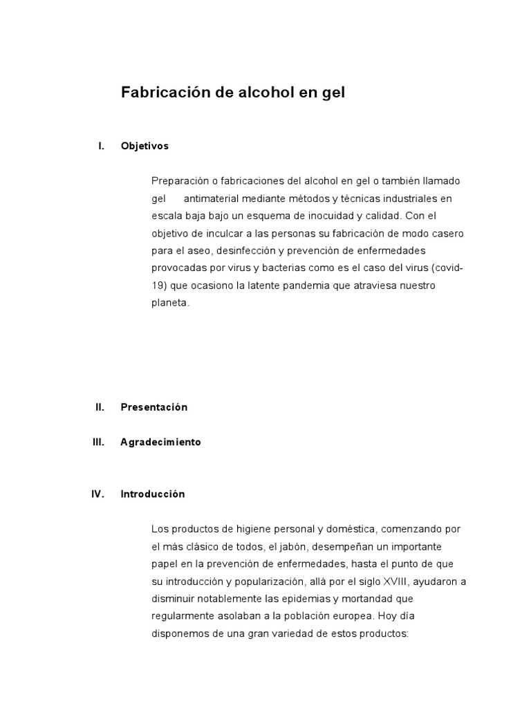 Fabricación de alcohol en gel casero | PDF | Glicerol | Etanol