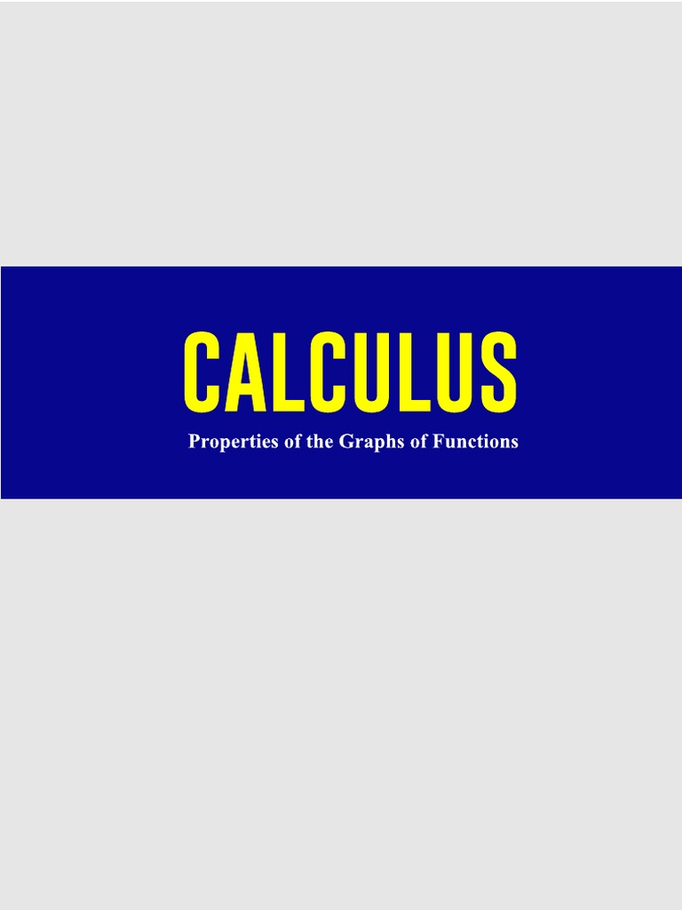 Calculus properties of the graphs of functions pdf
