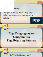 Mga Pang-Ugnay Na Ginagamit Sa Pagbibigay NG Patunay