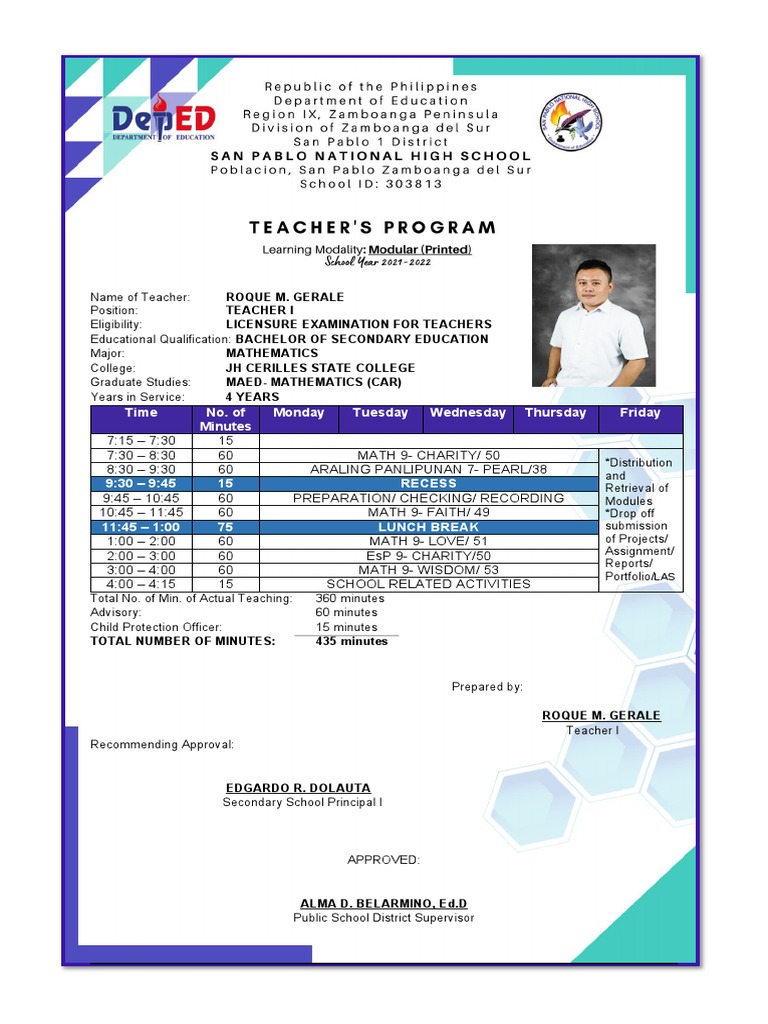 Teachers Program Template | PDF