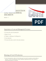 Module 4 - Cost of Production and Managerial Decision