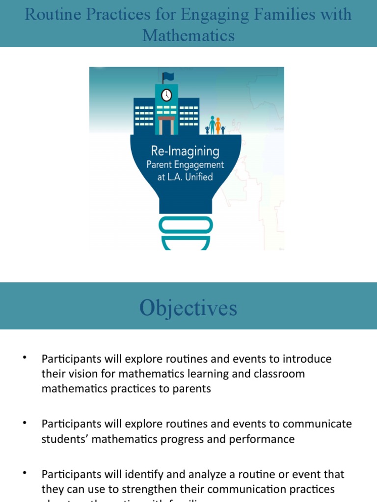 Routine Practices For Engaging Families With Mathematics Powerpoint ...