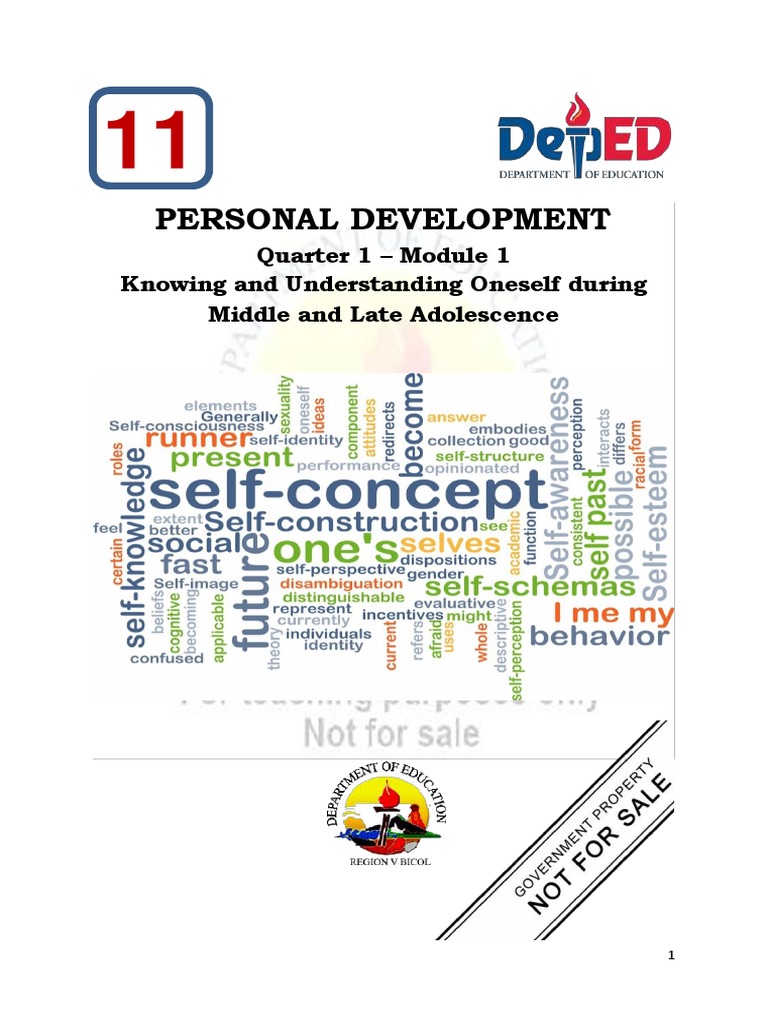 Personal development module 1 q1 1 pdf self esteem self concept