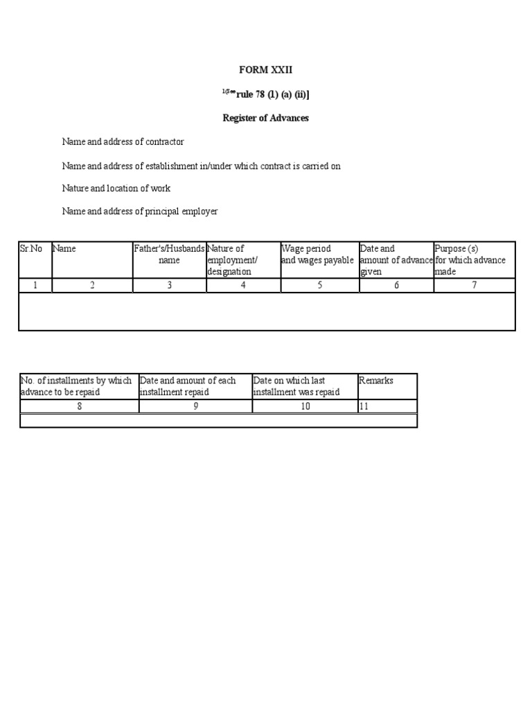 None Form Xxii Clra PDF