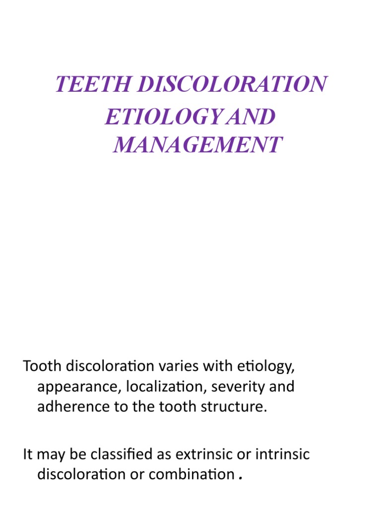 Discoloration PDF Tooth Enamel Human Tooth