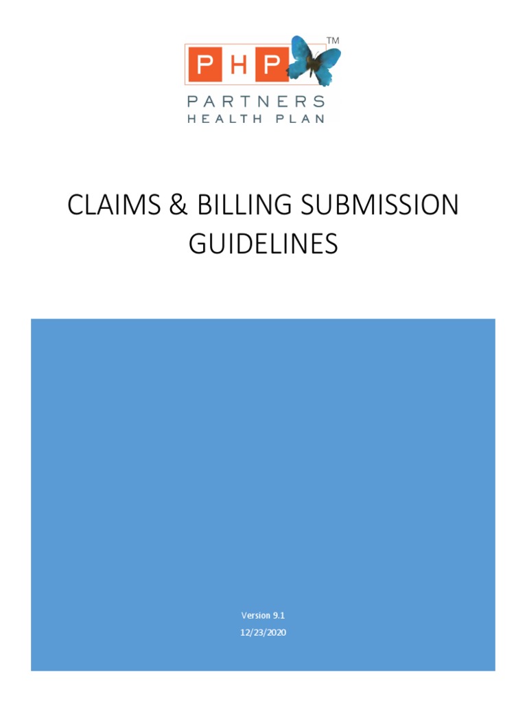 Billing Claims Submission Guidelines V9.1 PDF Health Sciences