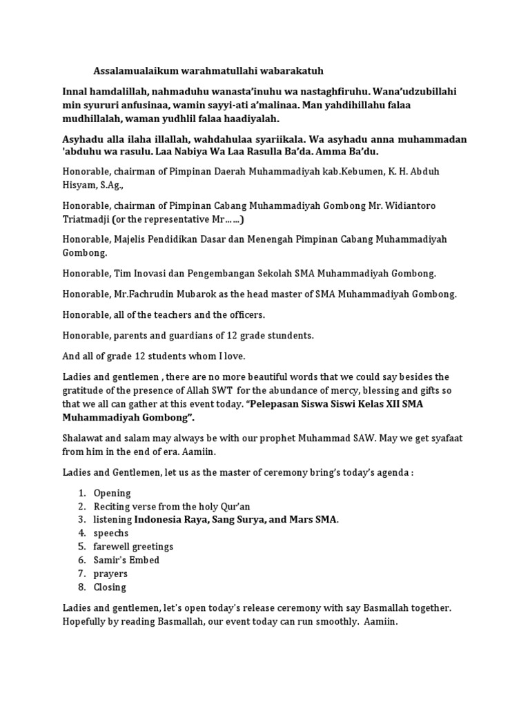 SMA Muhammadiyah Gombong Farewell | PDF | Abrahamic Religions | Semitic ...