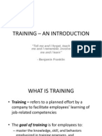 Training - An Introduction