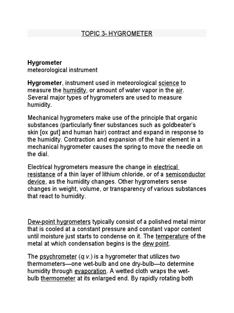 TOPIC 3 HYGROMETER PDF