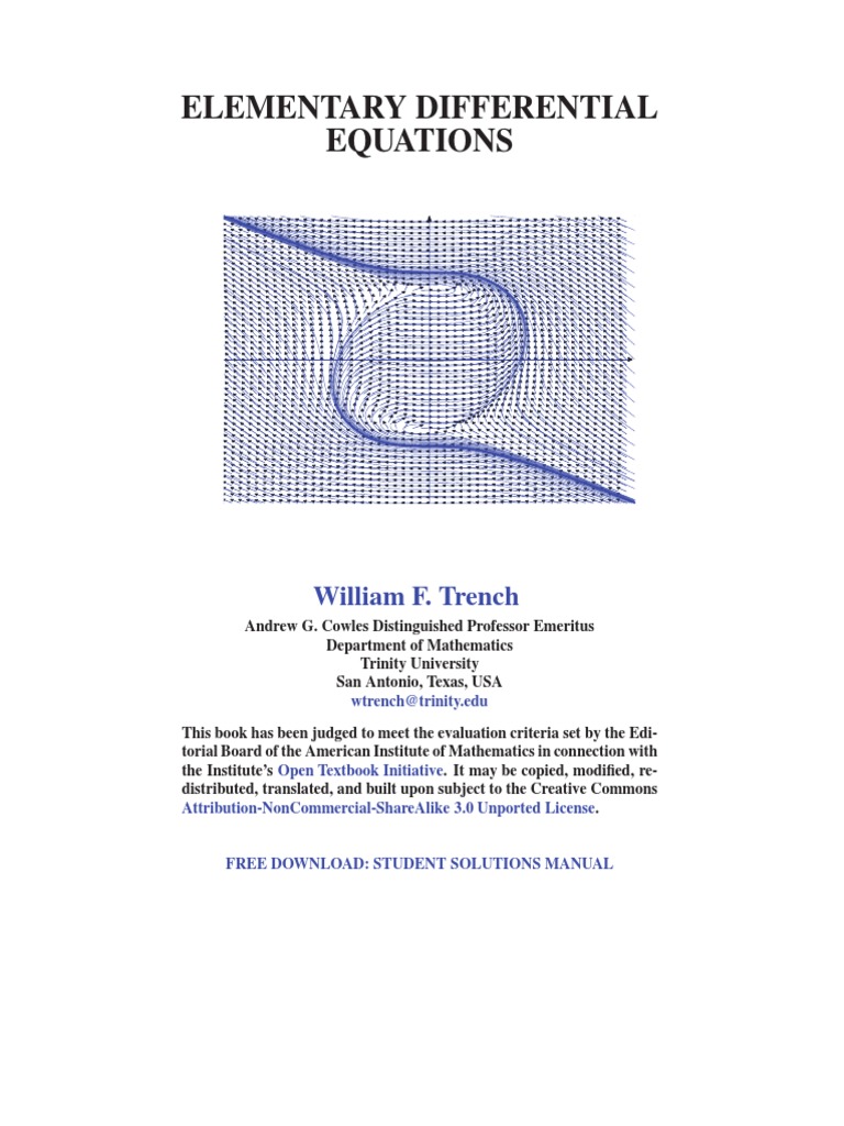 Math trench ode uco 2 pdf equations differential equations