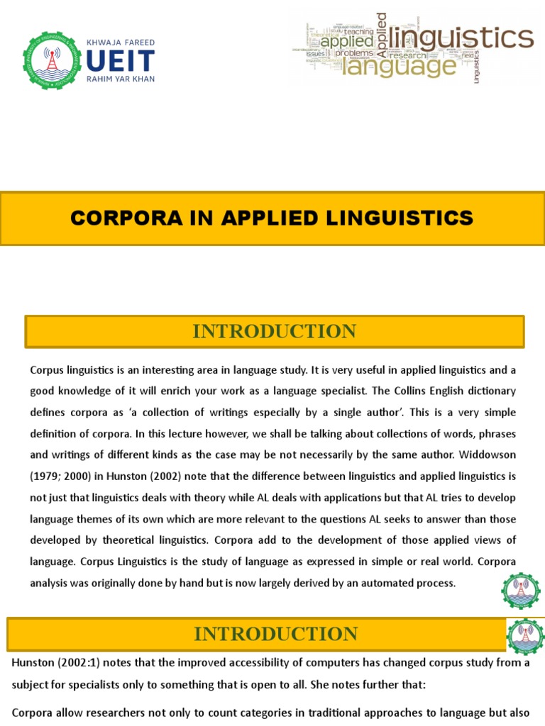 Understanding Corpora in Linguistics | PDF | Linguistics | Language ...