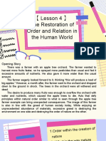 【 Lesson 4 】 The Restoration of Order and Relation in the Human World