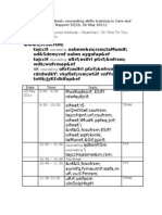 Schedule For Training in C&amp S II (Myanmar)