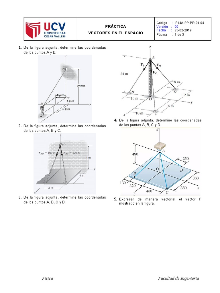 Cálculo de Vectores en el Espacio | PDF | Vector Euclidiano | Física