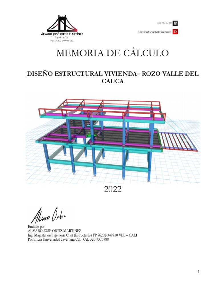 Diseño Estructural Vivienda Rozo 2022 | PDF | Viga (Estructura ...